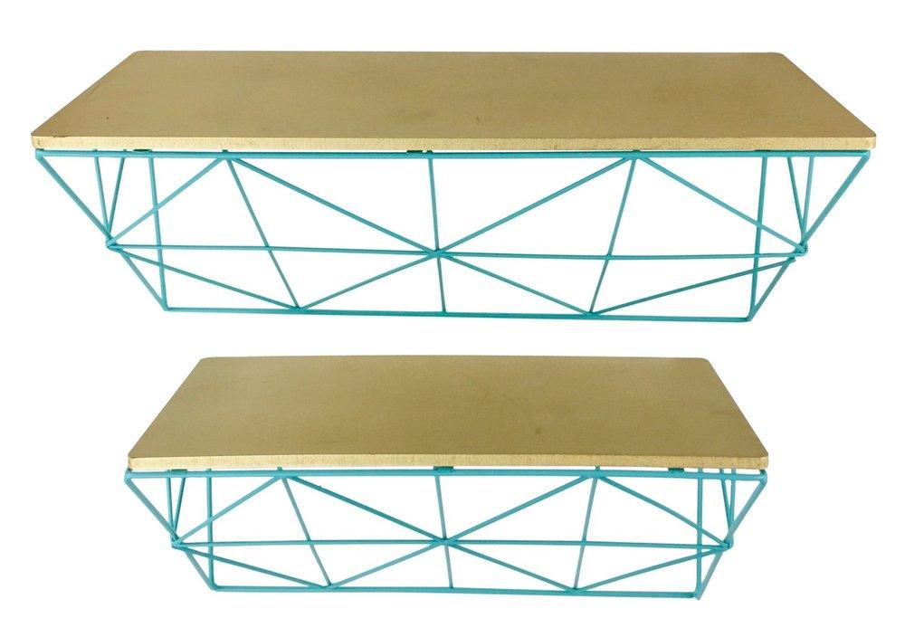 Teal & Copper Wire Shelve